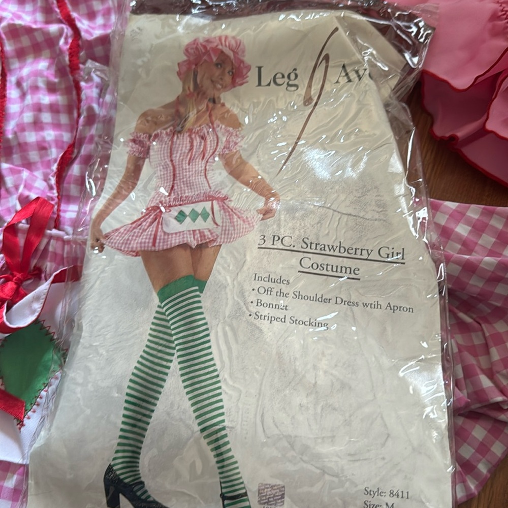 3 pc strawberry girl costume
